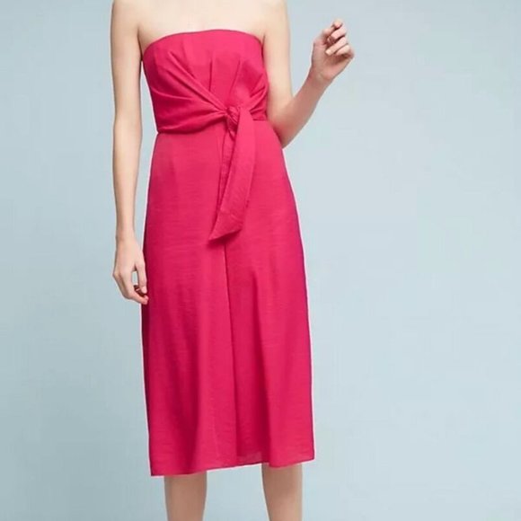 Anthropologie Maeve Brin Pink Strapless Jumpsuit - Picture 3 of 5